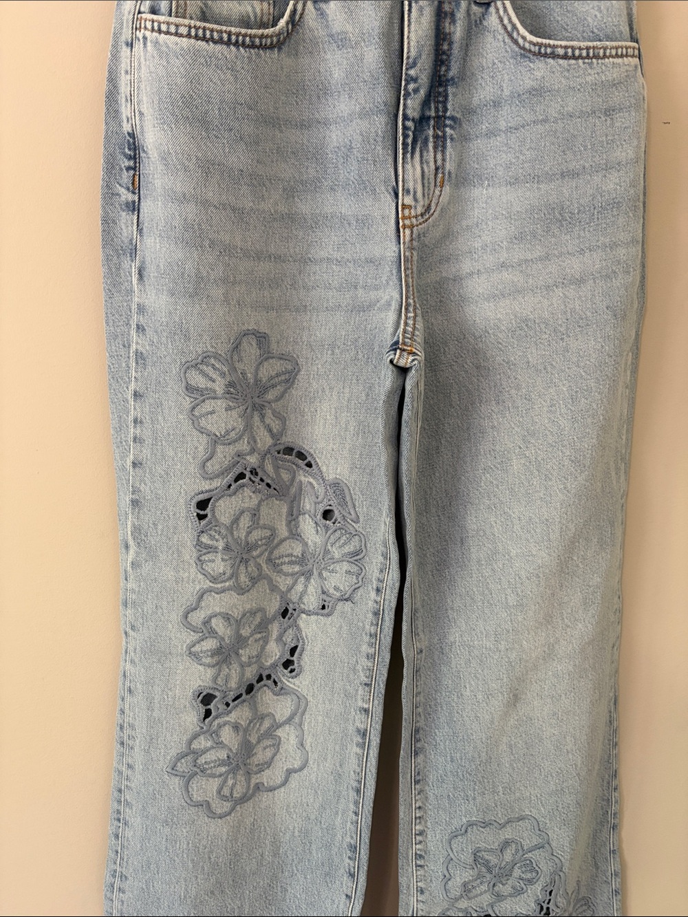 Anthropologie Pilcro Austyn High Rise Wide Leg Embroidered Jeans Sz 28 NEW - Picture 7 of 15